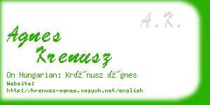 agnes krenusz business card